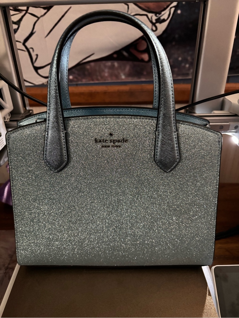 kate spade Glitter Dome Satchel Handbag - Silver